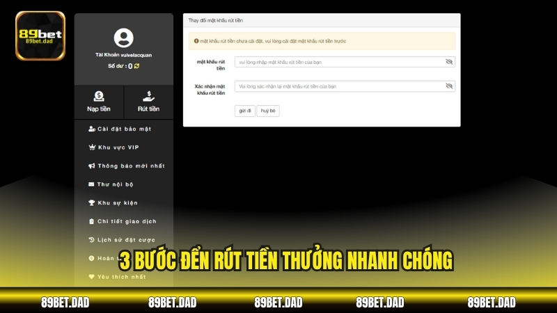 3 bước đển rút tiền thưởng nhanh chóng